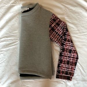 Finders Keepers Sweaters - Boxy grey sweater with graphic sleeves Finders Keepers Sweaters - Boxy grey sweater with graphic sleeves